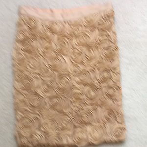 Gold floral straight skirt.